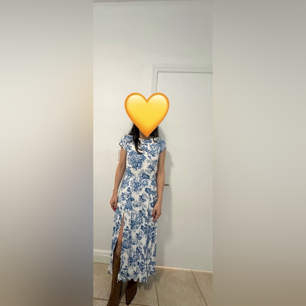 Reformation Blue White Floral Dress Maxi